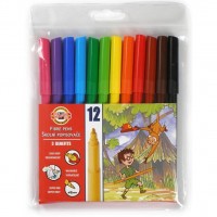  KOH-I-NOOR Fibre pens 1002, 12 colors, polyethylene (771002AB04TE)