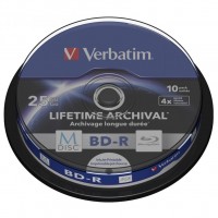  BD Verbatim 25Gb 4x Cake 10pcs Printable M-DISC (43825)