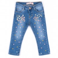 Джинсы Breeze джинсовые с цветочками (OZ-17703-86G-jeans)