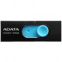 USB   A-DATA 64GB UV220 Black/Blue USB 2.0 (AUV220-64G-RBKBL)
