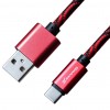   Grand-X USB - Type C, Cu, 1.5A, Red/Black, 1m (FC05RB)