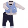 Набор детской одежды Necix's тройка с жилетом (9082-9B-blue)